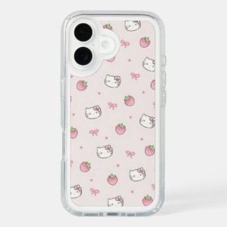 Kawaii Cat & Strawberry Phone Case – Cute Pink