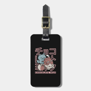 Kawaii Cat with Chocolate Milk – Japanese Pop Art Luggage Tag