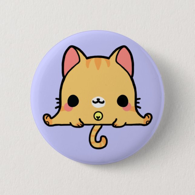 Kawaii Cat (You change the Background!) Pinback Button (Front)