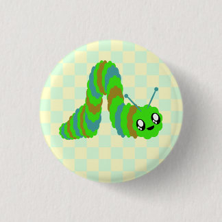 KAWAII CATERPILLAR FUZZY FRIEND PINBACK BUTTON