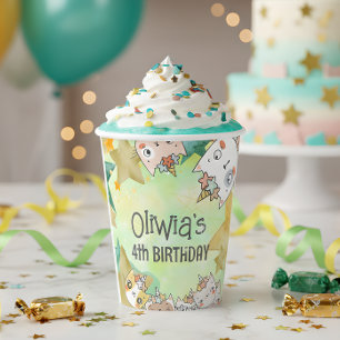 Kawaii caticorn birthday Paper Cup