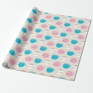Kawaii Cats Cup of Tea Wrapping Paper