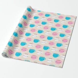 Kawaii Cats Cup of Tea Wrapping Paper