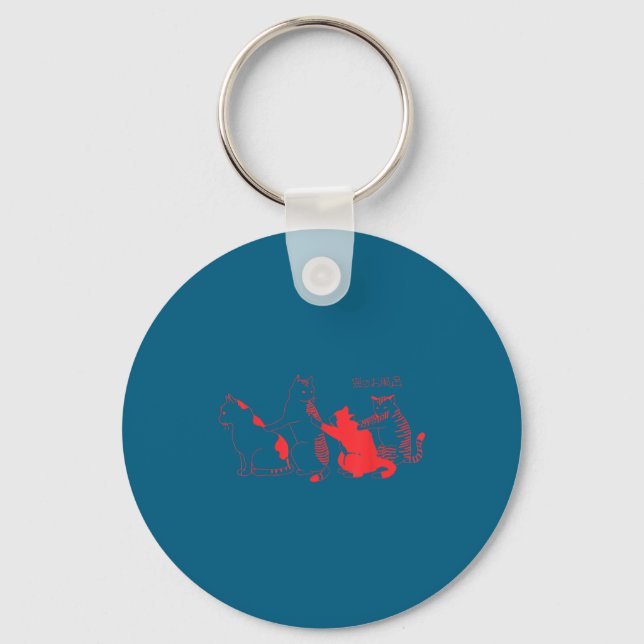 Kawaii Cats Japanese Streetwear Harajuku Aesthetic Keychain (Front)