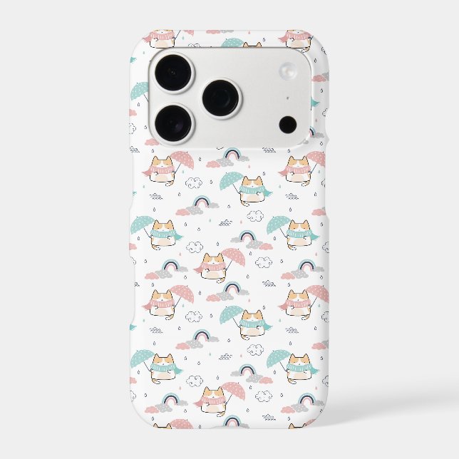 Kawaii Cats Rainy Day Pattern  Iphone Case (Back)