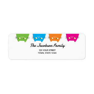 Kawaii Cats Return Address Label