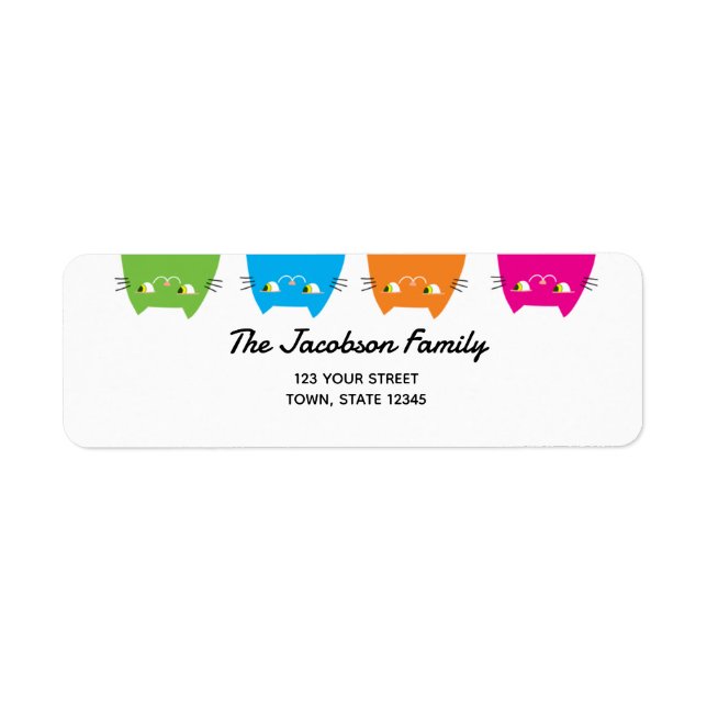 Kawaii Cats Return Address Label (Front)