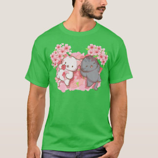 Kawaii Cats under Cherry Blossom Trees Japanese Sa T-Shirt