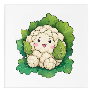 Kawaii Cauliflower Acrylic Print