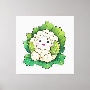 Kawaii Cauliflower Canvas Print