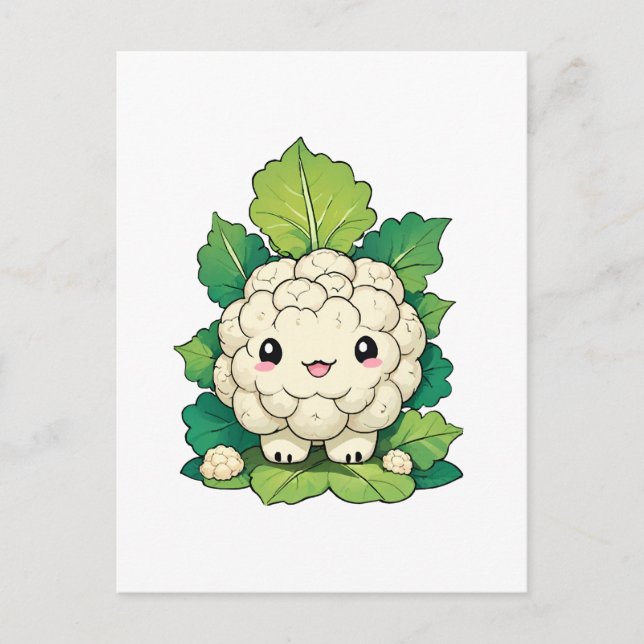 Kawaii Cauliflower Postcard (Front)