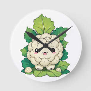 Kawaii Cauliflower Round Clock