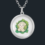 Kawaii Cauliflower Silver Plated Necklace<br><div class="desc">Kawaii Cauliflower</div>