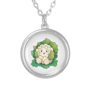 Kawaii Cauliflower Silver Plated Necklace