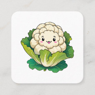 Kawaii Cauliflower Square Business Card