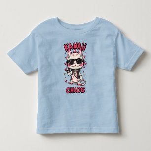 Kawaii Chaos Cool Axolotl Sunglasses LeatherJacket Toddler T-shirt