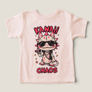 Kawaii Chaos Cool Axolotl Sunglasses LeatherJacket Toddler T-shirt