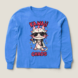Kawaii Chaos Cool Axolotl Sunglasses LeatherJacket Tri-Blend Shirts