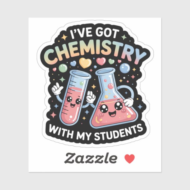 Kawaii Chemistry Teacher – Cute Beaker & Test Tube Sticker (Sheet)