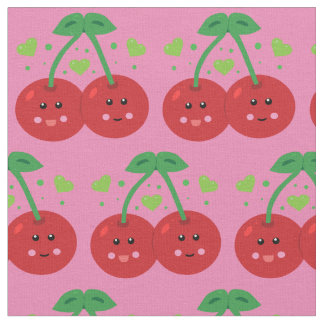 Kawaii Cherries Fabric
