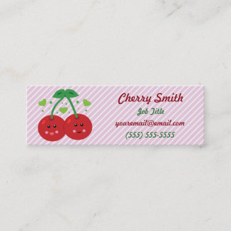 Kawaii Cherries Mini Business Card