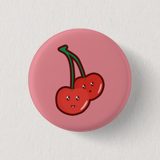 Kawaii Cherry Button (Front)