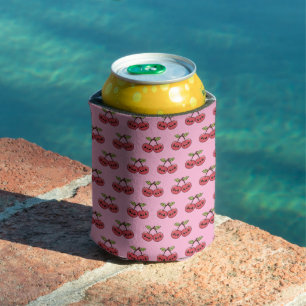 Kawaii Cherry – Cute Fruit with Smiling Face Can Cooler