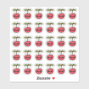 Kawaii Cherry – Cute Fruit with Smiling Face Sticker
