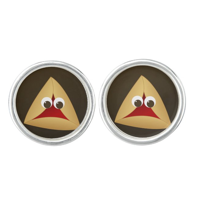 Kawaii Cherry Hamentashen Cufflinks (Front)