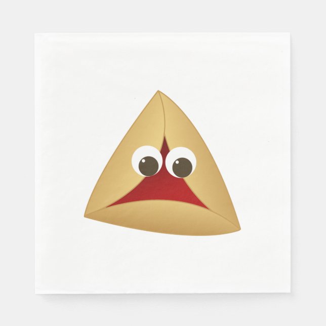 Kawaii Cherry Hamentashen Paper Napkins (Front)