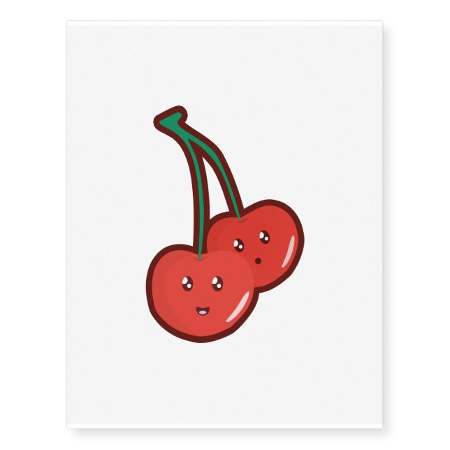 Kawaii cherry temporary tattoos (Front)