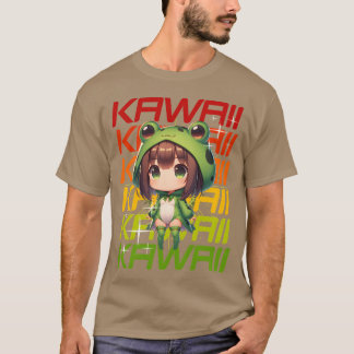 Kawaii Chibi Anime Frog vintage T-Shirt