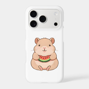 Kawaii Chibi Capybara Eating Watermelon Slice iPhone 17 Pro Case