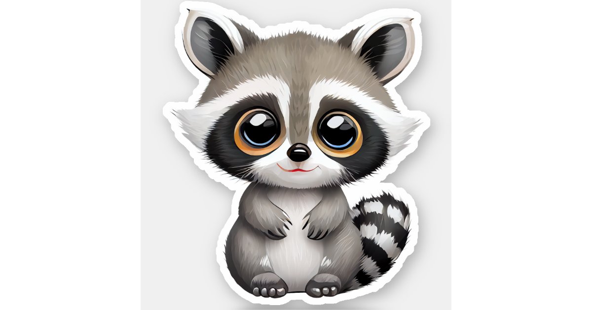 Kawaii Chibi Cute Baby Raccoon Sticker