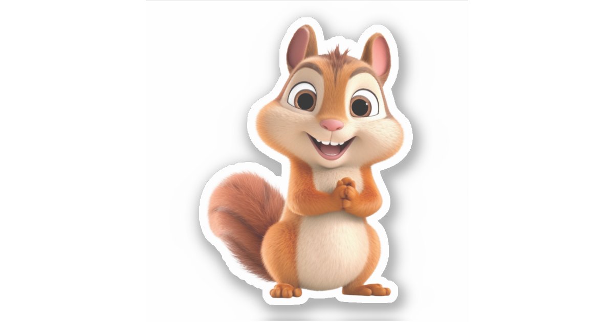 Kawaii Chibi Cute Cartoon Chipmunk Sticker | Zazzle