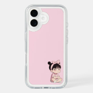 Kawaii Chibi Girl Aesthetic Pastel Pink Phone Cove iPhone 16 Case