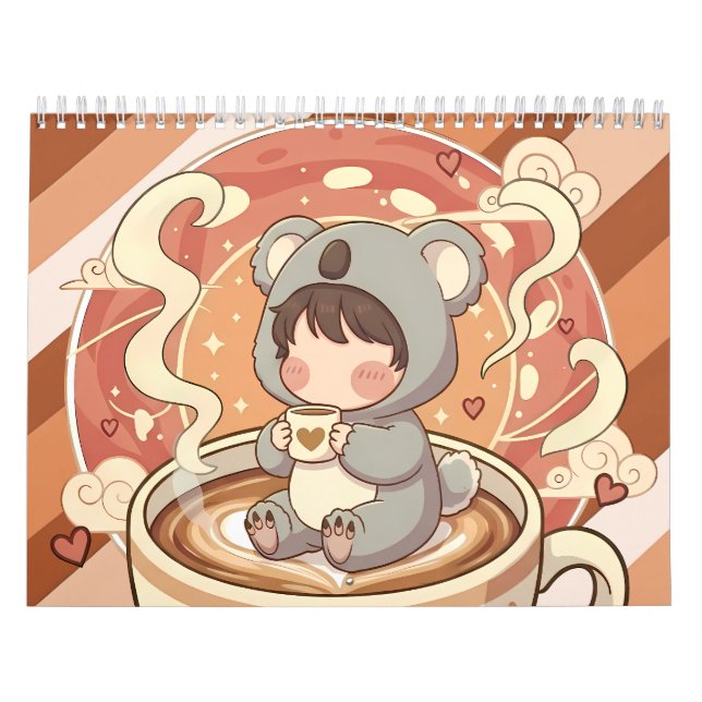 Kawaii Chibi Koala Adventure Yearly Desk Calendar (Cover)
