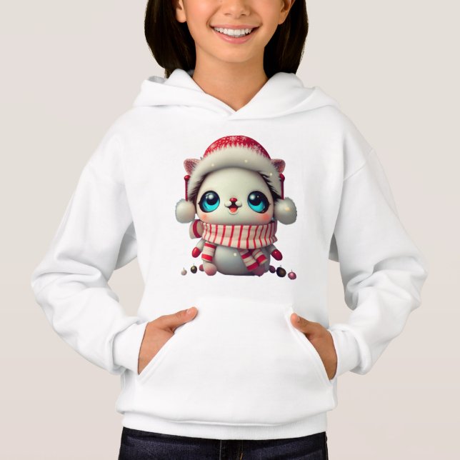 Kawaii chibi Noël, Cute chibi, mignonne Hoodie (Front)