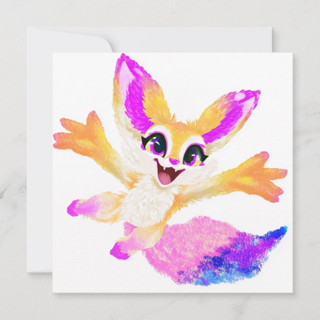 Kawaii Chibi Party Mascot Invitation (Front)