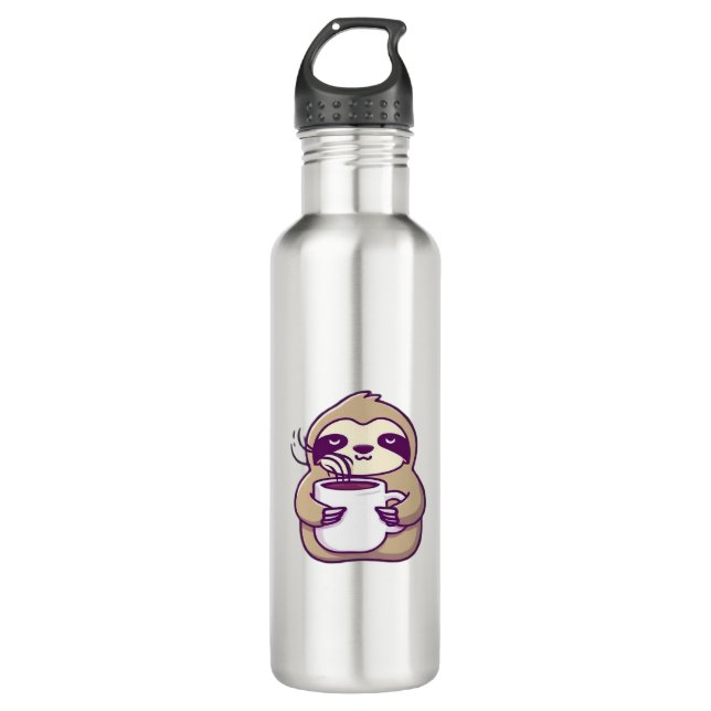 Kawaii Chibi Sloth with Coffee Mug � Cute Sleepy A (Front)