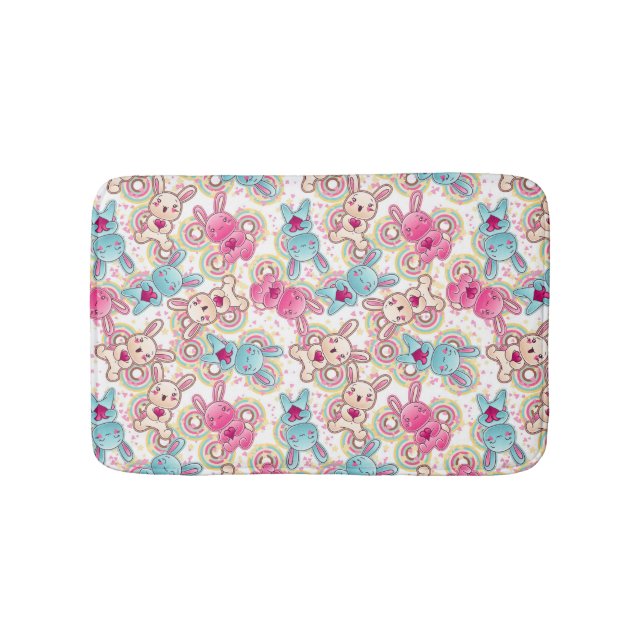 Kawaii Child Pattern with Cute Doodles 2 Bathroom Mat (Front)