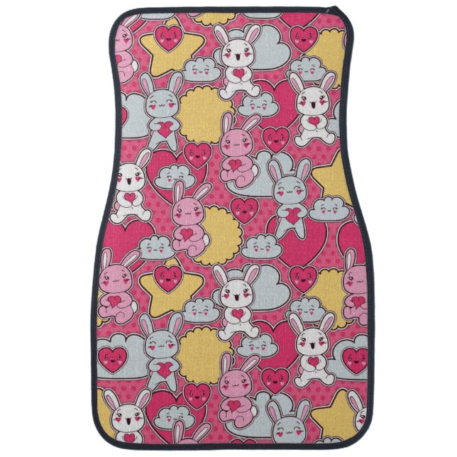 Kawaii Child Pattern with Cute Doodles 2 Car Mat (Front)