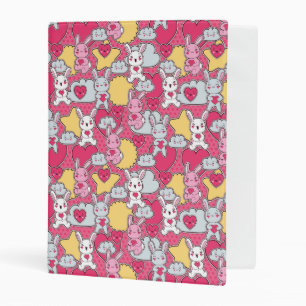 Kawaii Child Pattern with Cute Doodles 2 Mini Binder