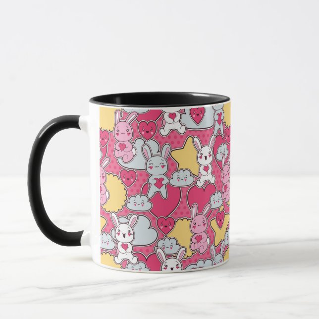 Kawaii Child Pattern with Cute Doodles 2 Mug (Left)