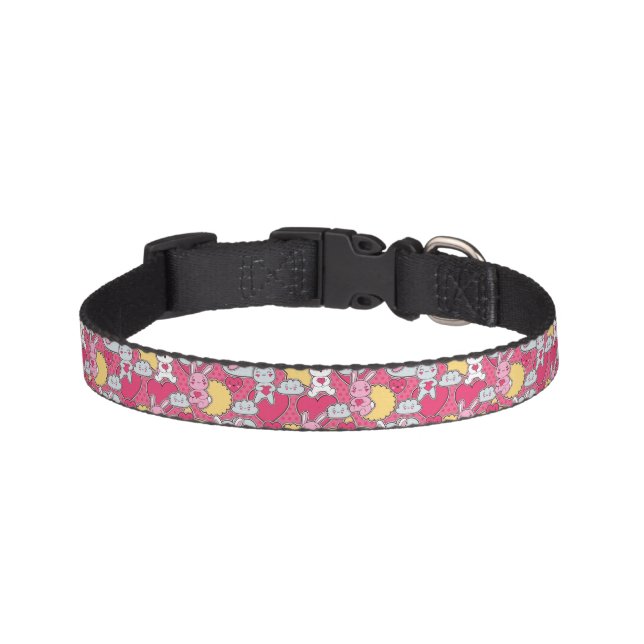Kawaii Child Pattern with Cute Doodles 2 Pet Collar (Front)