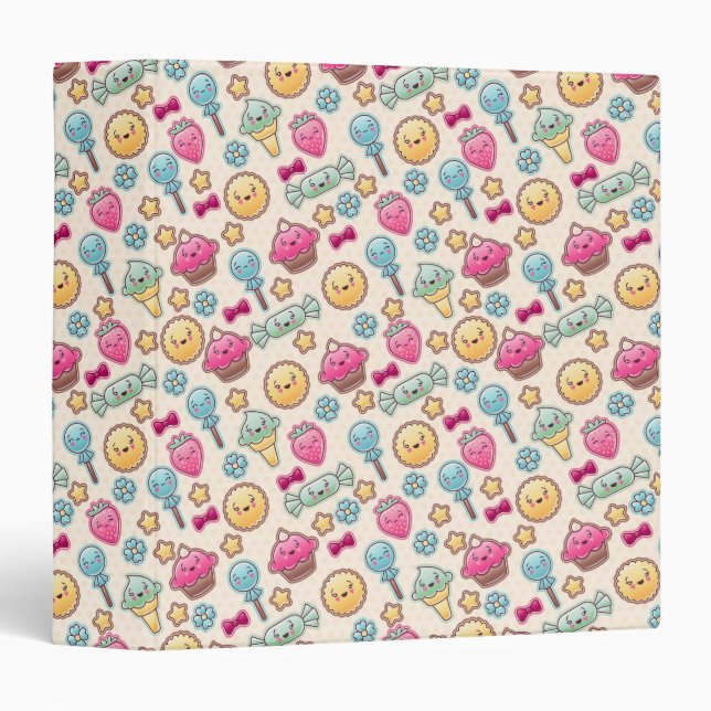 Kawaii child pattern with cute doodles binder (Front/Spine)