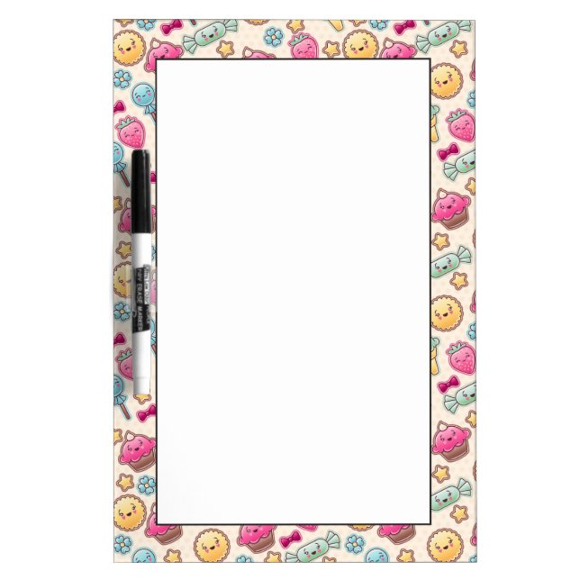 Kawaii child pattern with cute doodles Dry-Erase board (Front)