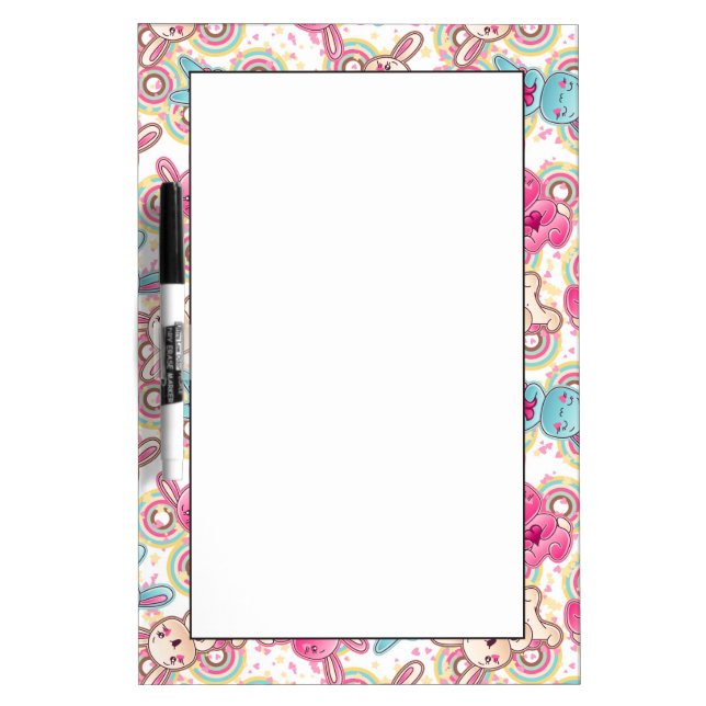 Kawaii Child Pattern with Cute Doodles Dry-Erase Board (Front)