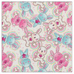 Kawaii Child Pattern with Cute Doodles Fabric