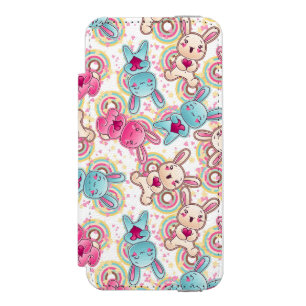 Kawaii Child Pattern with Cute Doodles iPhone SE/5/5s Wallet Case